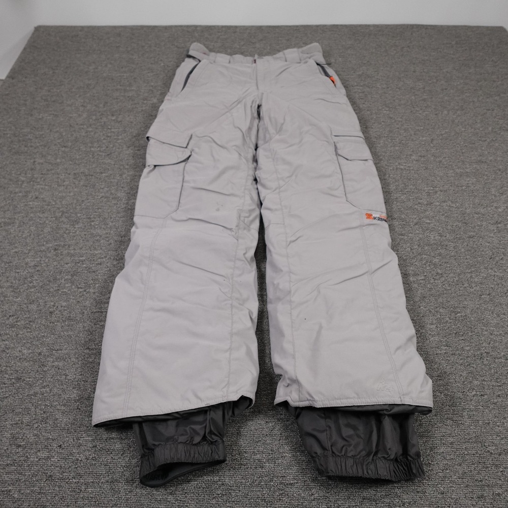 K2 Snow Pants Mens Medium Gray Insulated Waterproof Ski Snowboard Cargo